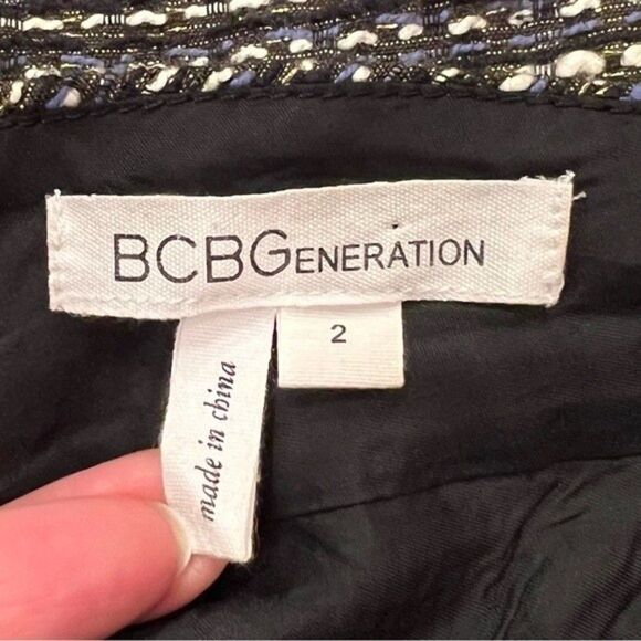 BCBGeneration Black Tweed Knit Fit & Flare Dress Size 2 - Picture 11 of 12